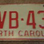 1973 North Carolina license plate CVB 430