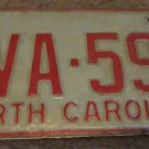 1973 North Carolina license plate CVA 592