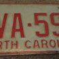 1973 North Carolina license plate CVA 592