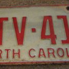 1973 North Carolina license plate CTV 417