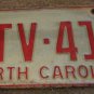 1973 North Carolina license plate CTV 417