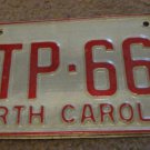 1973 North Carolina license plate CTP 663