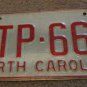 1973 North Carolina license plate CTP 663