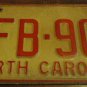 1973 North Carolina license plate CFB 903