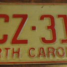 1973 North Carolina license plate CCZ 317