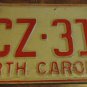 1973 North Carolina license plate CCZ 317