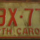 1973 North Carolina license plate CBX 775
