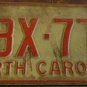1973 North Carolina license plate CBX 775
