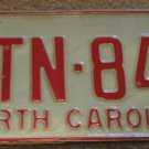 1973 North Carolina license plate CTN 841