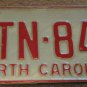 1973 North Carolina license plate CTN 841