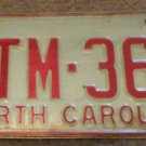1973 North Carolina license plate CTM 362