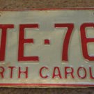 1973 North Carolina license plate CTE 763