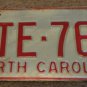 1973 North Carolina license plate CTE 763