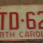 1973 North Carolina license plate CTD 627