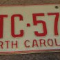 1973 North Carolina license plate CTC 572