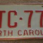 1973 North Carolina license plate CTC 778