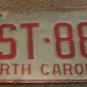 1973 North Carolina license plate CST 880