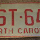1973 North Carolina license plate CST 643