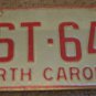 1973 North Carolina license plate CST 643
