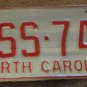 1973 North Carolina license plate CSS 743