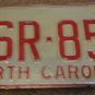 1973 North Carolina license plate CSR 850