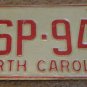 1973 North Carolina license plate CSP 942