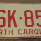 1973 North Carolina license plate CSK 854