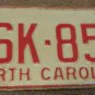 1973 North Carolina license plate CSK 854