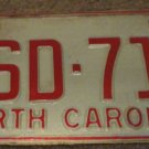 1973 North Carolina license plate CSD 710