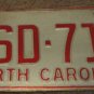 1973 North Carolina license plate CSD 710