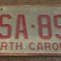 1973 North Carolina license plate CSA 899