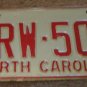 1973 North Carolina license plate CRW 504