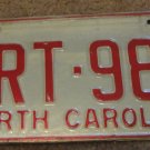 1973 North Carolina license plate CRT 984