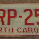 1973 North Carolina license plate CRP 258