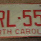 1973 North Carolina license plate CRL 554
