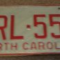 1973 North Carolina license plate CRL 554