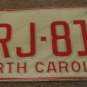 1973 North Carolina license plate CRJ 814