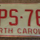 1973 North Carolina license plate CPS 764