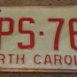 1973 North Carolina license plate CPS 764