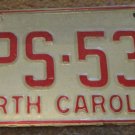 1973 North Carolina license plate CPS 538