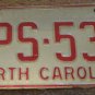 1973 North Carolina license plate CPS 538