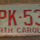 1973 North Carolina license plate CPK 534