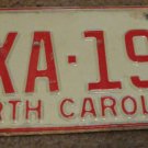 1973 North Carolina license plate AXA 196