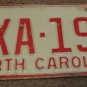 1973 North Carolina license plate AXA 196