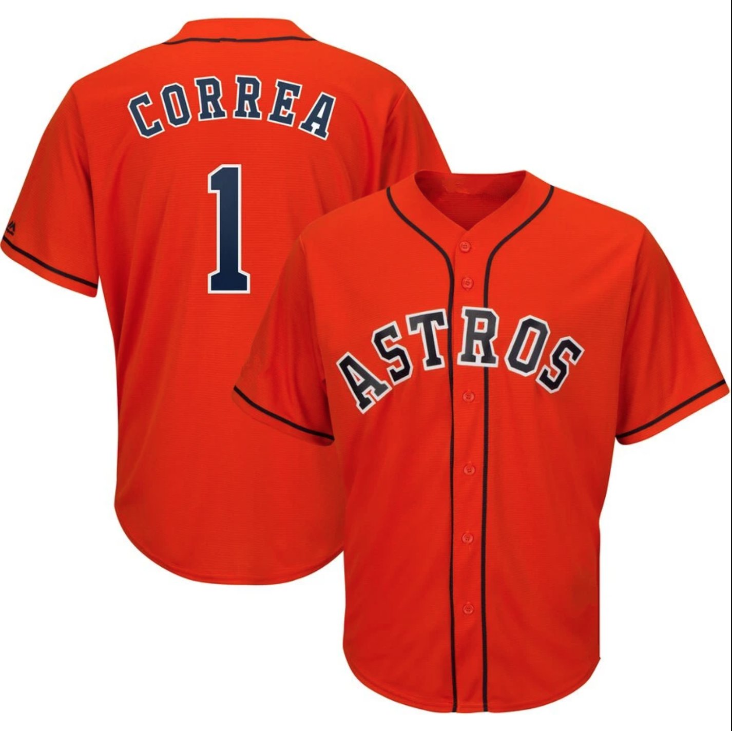 MLB Astros Astros Orange # 1 Correa baseball uniform