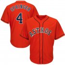 MLB Astros Astros Orange # 4 Springer baseball uniform
