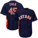 MLB Astros Astros blue # 45 Cole baseball uniform