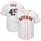 MLB Astros Astros white # 45 Cole baseball uniform