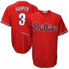 MLB Jersey Philadelphia  red #3 HARPER Embroidered Baseball Uniform
