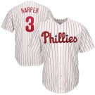 MLB Jersey Philadelphia  Striped white #3 HARPER Embroidered Baseball Uniform